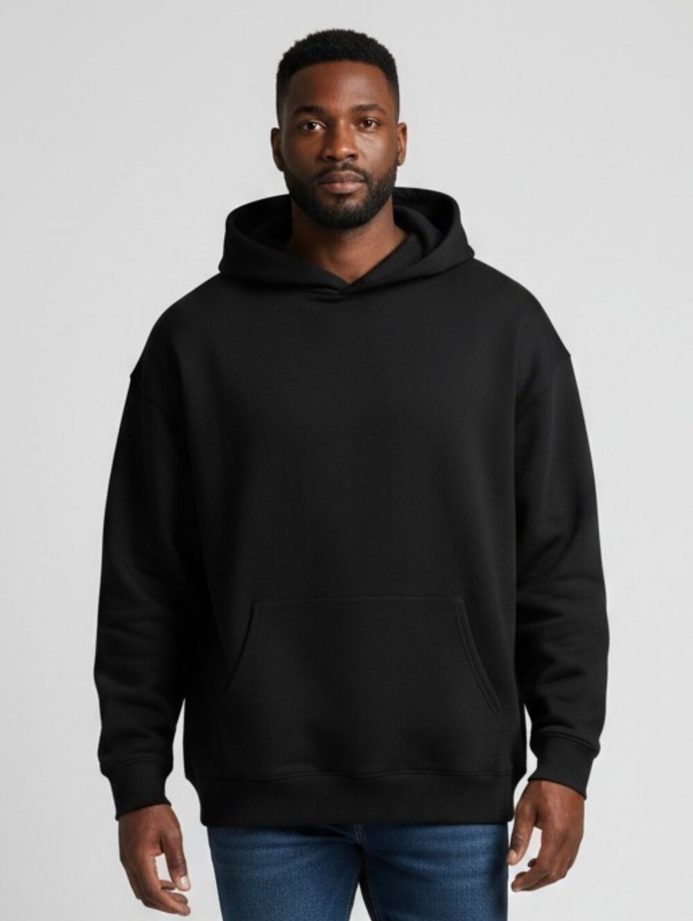 BoohooMAN MAN Men’s Black Oversized Pullover Hoodie Size L Stretch